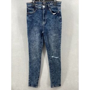 Buffalo David Bitton Jeans Women’s Sz 29 High Rise Skinny‎ Ankle Dark Distressed